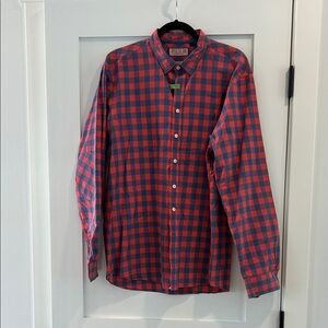 Thomas Pink brand, Red and Blue Plaid Shirt - size XL